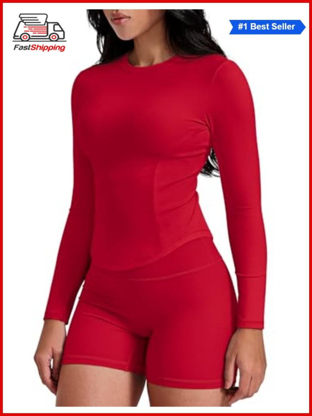 Long Sleeve Cropped Workout Top Athletic Gym Shirt Slim Fit